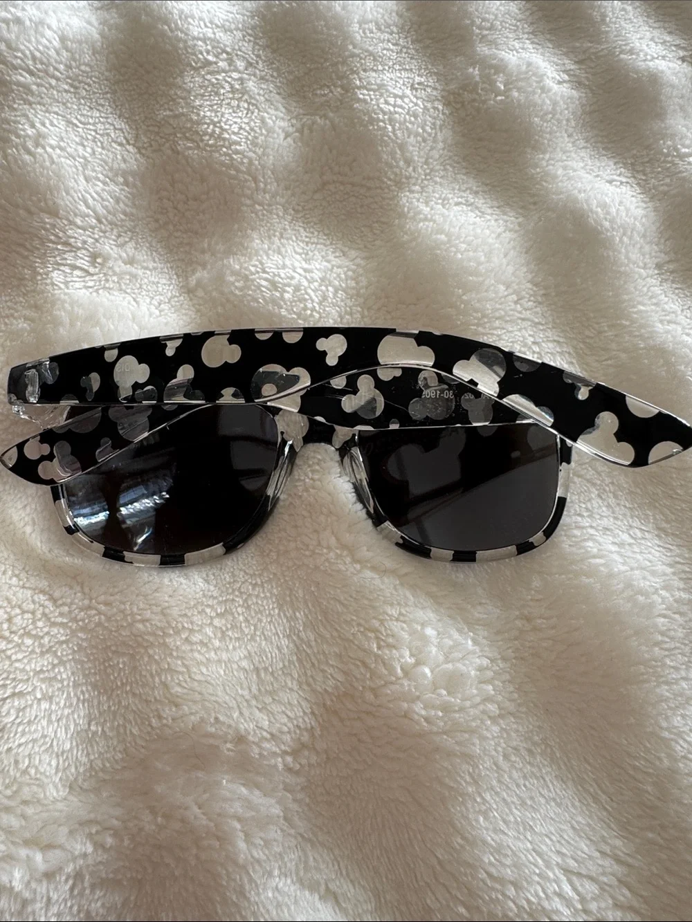 Disney Black Sunglasses with Clear Floral Polka Accents